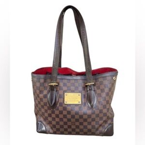 Louis Vuitton Hampstead MM Bag crafted in their classic Damier leather canvas